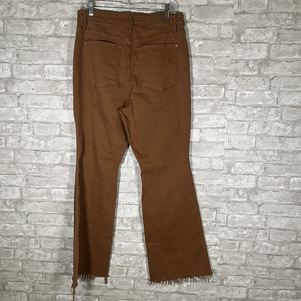 Judy Blue Brown Garment Dyed High Rise Flare Raw Hem Jeans Size 14W - Picture 2 of 11